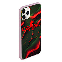 Чехол iPhone 11 Pro матовый CSGO red green texture, цвет: 3D-розовый — фото 2
