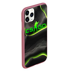 Чехол iPhone 11 Pro матовый CSGO green black logo, цвет: 3D-малиновый — фото 2