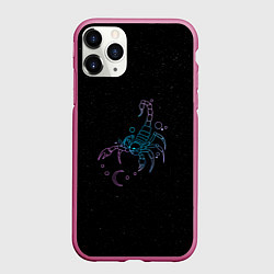 Чехол iPhone 11 Pro матовый Знак зодиака скорпион - космос, цвет: 3D-малиновый
