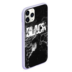 Чехол iPhone 11 Pro матовый Black - abstract, цвет: 3D-светло-сиреневый — фото 2