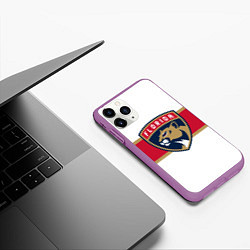 Чехол iPhone 11 Pro матовый Florida panthers - uniform - hockey, цвет: 3D-фиолетовый — фото 2