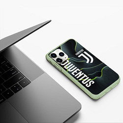 Чехол iPhone 11 Pro матовый Juventus dark green logo, цвет: 3D-салатовый — фото 2