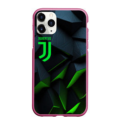 Чехол iPhone 11 Pro матовый Juventus black green logo