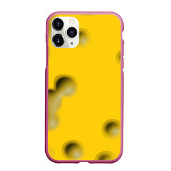 Чехол iPhone 11 Pro матовый Сырная плоскость, цвет: 3D-малиновый