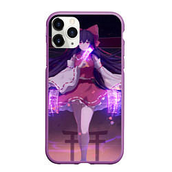 Чехол iPhone 11 Pro матовый Touhou Project Рейму Хакурей, цвет: 3D-фиолетовый