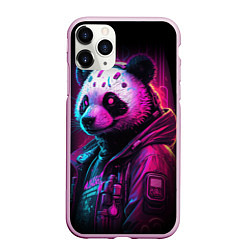 Чехол iPhone 11 Pro матовый Panda cyberpunk, цвет: 3D-розовый