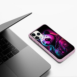 Чехол iPhone 11 Pro матовый Panda cyberpunk, цвет: 3D-розовый — фото 2