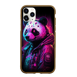 Чехол iPhone 11 Pro матовый Panda cyberpunk, цвет: 3D-коричневый