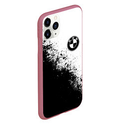 Чехол iPhone 11 Pro матовый BMW - black and white, цвет: 3D-малиновый — фото 2