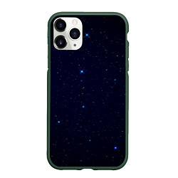 Чехол iPhone 11 Pro матовый Тёмный космос и синие звёзды