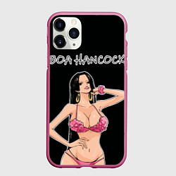 Чехол iPhone 11 Pro матовый Боа Хенкок - Ван пис, цвет: 3D-малиновый