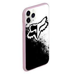 Чехол iPhone 11 Pro матовый Fox motocross - черно-белые пятна, цвет: 3D-розовый — фото 2