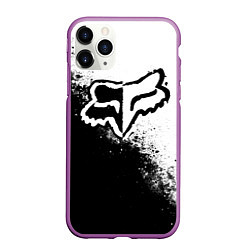 Чехол iPhone 11 Pro матовый Fox motocross - черно-белые пятна, цвет: 3D-фиолетовый