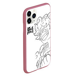 Чехол iPhone 11 Pro матовый Ван пис - Луффи гир 5, цвет: 3D-малиновый — фото 2