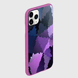 Чехол iPhone 11 Pro матовый Сине розовый мозаичный узор, цвет: 3D-фиолетовый — фото 2