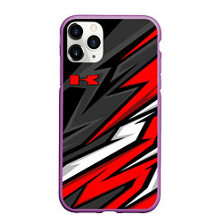 Чехол iPhone 11 Pro матовый Kawasaki - red uniform, цвет: 3D-фиолетовый