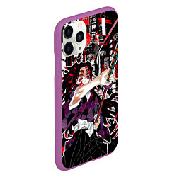 Чехол iPhone 11 Pro матовый Кокушибо высшая луна - Клинок демонов, цвет: 3D-фиолетовый — фото 2
