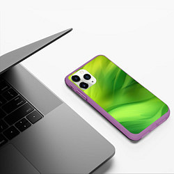 Чехол iPhone 11 Pro матовый Green lighting background, цвет: 3D-фиолетовый — фото 2