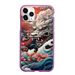 Чехол iPhone 11 Pro матовый Морской дракон Irezumi, цвет: 3D-фиолетовый