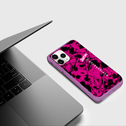 Чехол iPhone 11 Pro матовый Barbie vs Oppenheimer - meme - abstraction, цвет: 3D-фиолетовый — фото 2