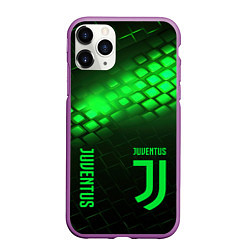 Чехол iPhone 11 Pro матовый Juventus green logo neon, цвет: 3D-фиолетовый