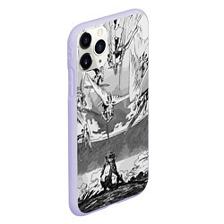 Чехол iPhone 11 Pro матовый Нападение ангелов - Евангелион, цвет: 3D-светло-сиреневый — фото 2