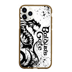 Чехол iPhone 11 Pro матовый Балдурс гейт 3 - дракон, цвет: 3D-коричневый