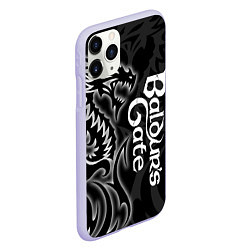 Чехол iPhone 11 Pro матовый Балдурс гейт 3 - черный дракон, цвет: 3D-светло-сиреневый — фото 2