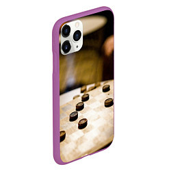 Чехол iPhone 11 Pro матовый Игра в шашки, цвет: 3D-фиолетовый — фото 2