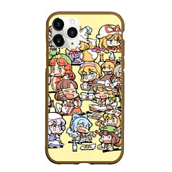 Чехол iPhone 11 Pro матовый Touhou Project Characters, цвет: 3D-коричневый