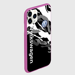 Чехол iPhone 11 Pro матовый Фольцваген - белый камуфляж, цвет: 3D-фиолетовый — фото 2