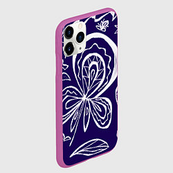 Чехол iPhone 11 Pro матовый Абстрактный узор, каракули, цвет: 3D-фиолетовый — фото 2