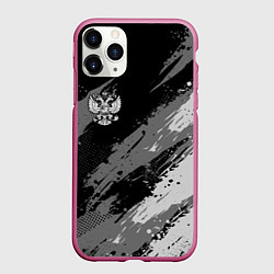 Чехол iPhone 11 Pro матовый Герб РФ - монохромный, цвет: 3D-малиновый