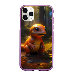 Чехол iPhone 11 Pro матовый Динозаврик, цвет: 3D-фиолетовый