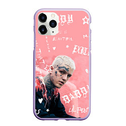 Чехол iPhone 11 Pro матовый Lil Peep тату розовый