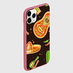 Чехол iPhone 11 Pro матовый Мексиканское веселье, цвет: 3D-малиновый — фото 2