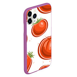 Чехол iPhone 11 Pro матовый Помидорчики, цвет: 3D-фиолетовый — фото 2