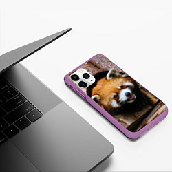 Чехол iPhone 11 Pro матовый Красная панда в дереве, цвет: 3D-фиолетовый — фото 2