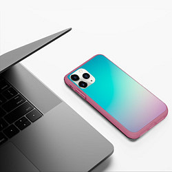 Чехол iPhone 11 Pro матовый Розовоголубые цвета, цвет: 3D-малиновый — фото 2