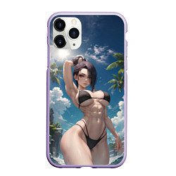 Чехол iPhone 11 Pro матовый Девушка в купальник на море