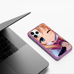 Чехол iPhone 11 Pro матовый Touhou Project Алиса Маргатройд, цвет: 3D-фиолетовый — фото 2