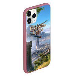 Чехол iPhone 11 Pro матовый Врата Балдура - Baldurs Gate 3, цвет: 3D-малиновый — фото 2