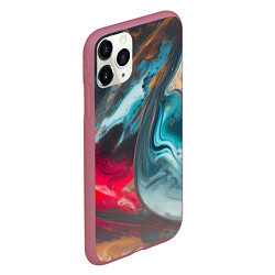 Чехол iPhone 11 Pro матовый Палитра масло, цвет: 3D-малиновый — фото 2