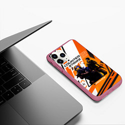 Чехол iPhone 11 Pro матовый CS 2 Asiimov, цвет: 3D-малиновый — фото 2