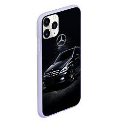 Чехол iPhone 11 Pro матовый Mercedes black, цвет: 3D-светло-сиреневый — фото 2