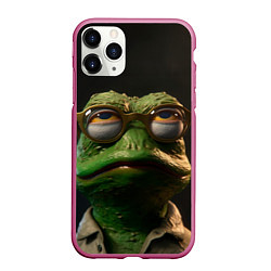 Чехол iPhone 11 Pro матовый Зудамчевый Пепе, цвет: 3D-малиновый
