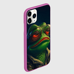 Чехол iPhone 11 Pro матовый Pepe frog, цвет: 3D-фиолетовый — фото 2