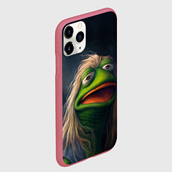 Чехол iPhone 11 Pro матовый Пепе в парике, цвет: 3D-малиновый — фото 2