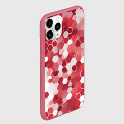 Чехол iPhone 11 Pro матовый Кибер Hexagon Красный, цвет: 3D-малиновый — фото 2