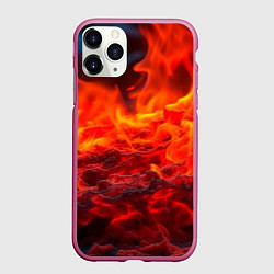 Чехол iPhone 11 Pro матовый Магма, цвет: 3D-малиновый